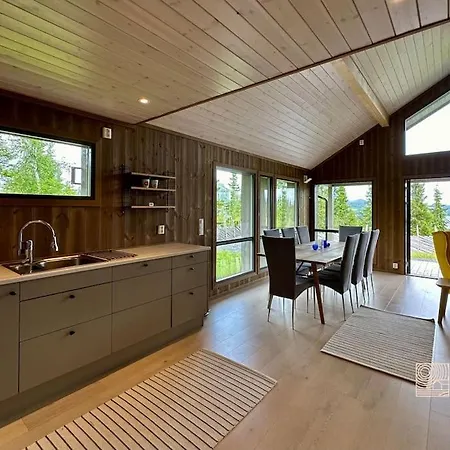 Modern Skeikampen With Ski-in Out Cross Country Trails & Great View 度假居